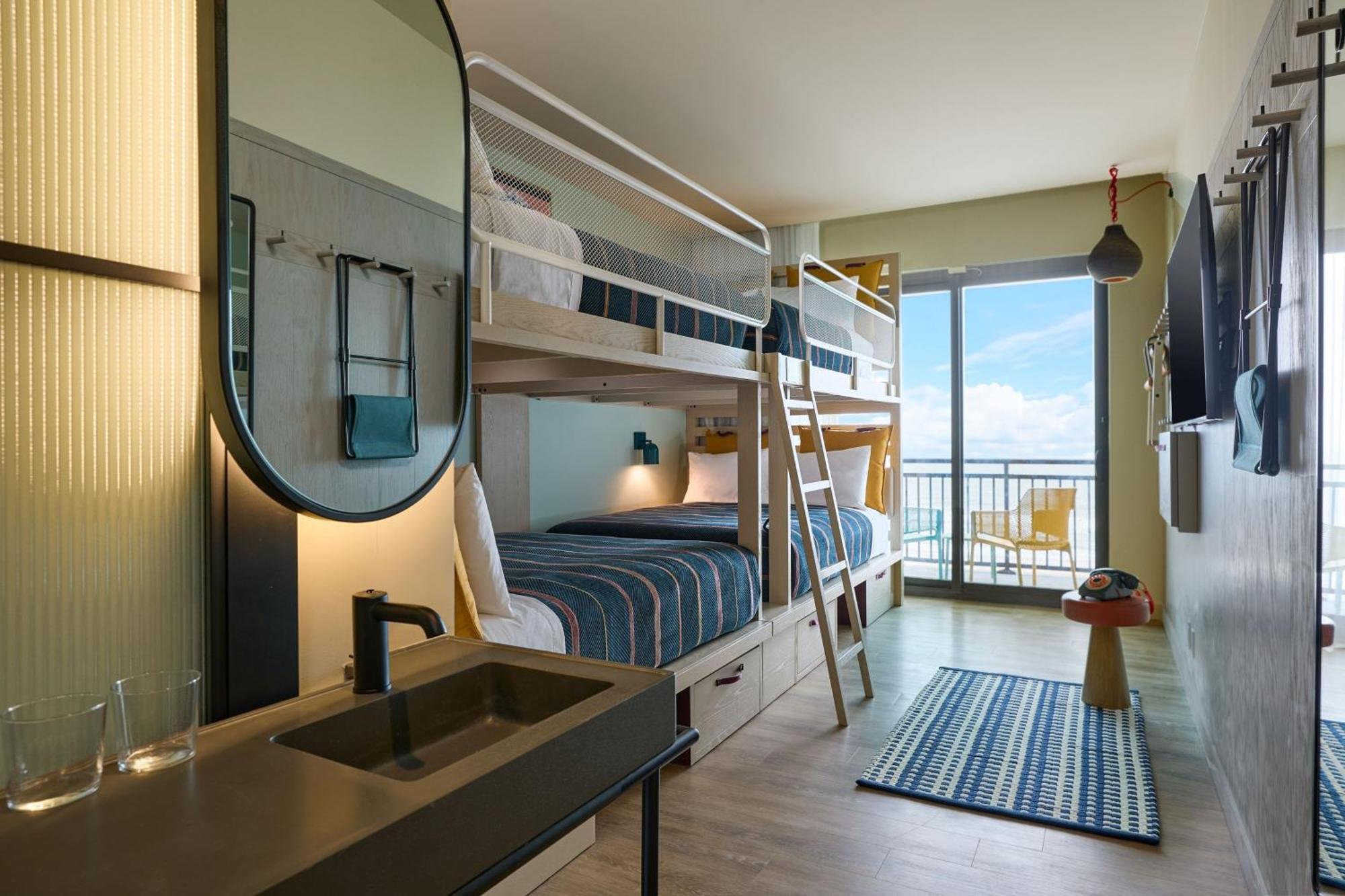 Room with Two Sets of Bunk Beds and Oceanfront View